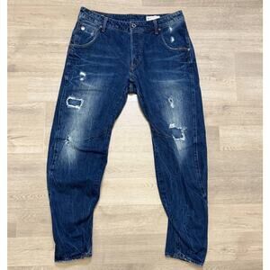 G-Star RAW Arc 3D Tapered Jeans Mens 32x30 Distressed Denim (Actual 32x29)